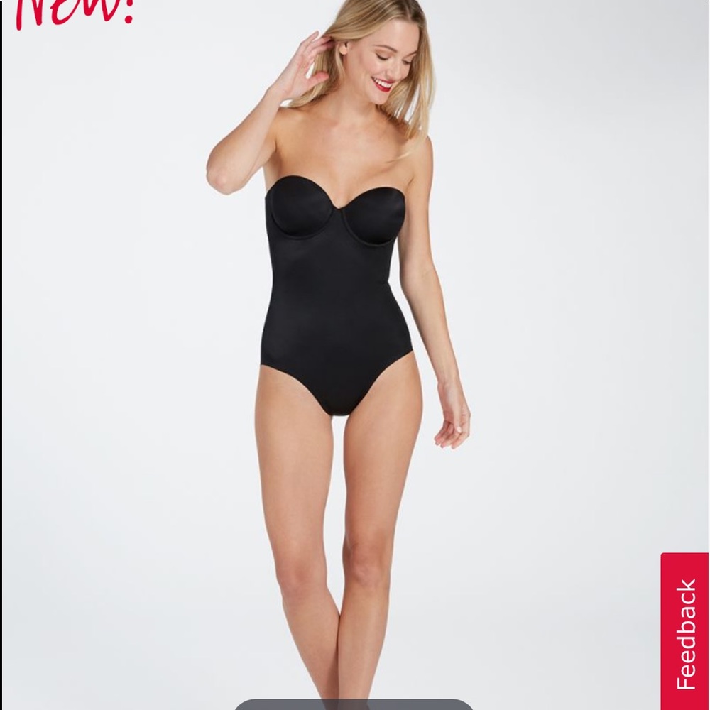 Suit Your Fancy Strapless Cupped Panty Bodysuit S